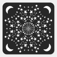 Moonchild Mandala Stars Moon Child Witchy Art