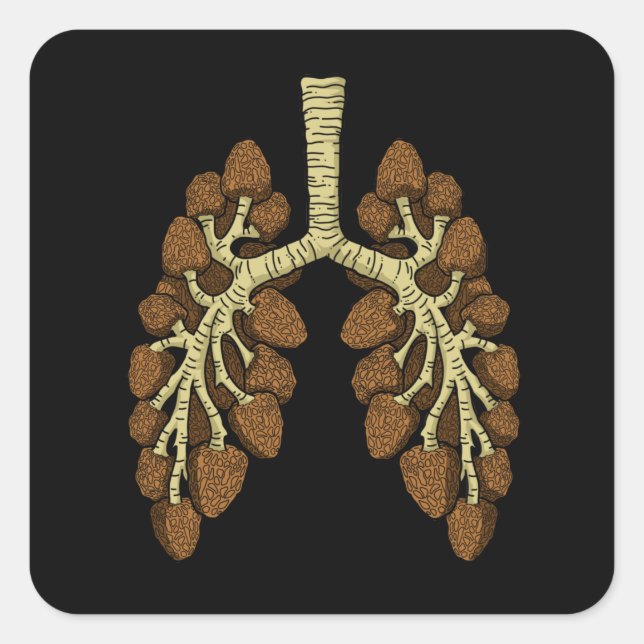 Sticker Carré Morel Mushroom (Devant)