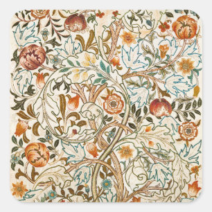 Sticker Carré Morris Acanthus Floral Crewel Motif de broderie