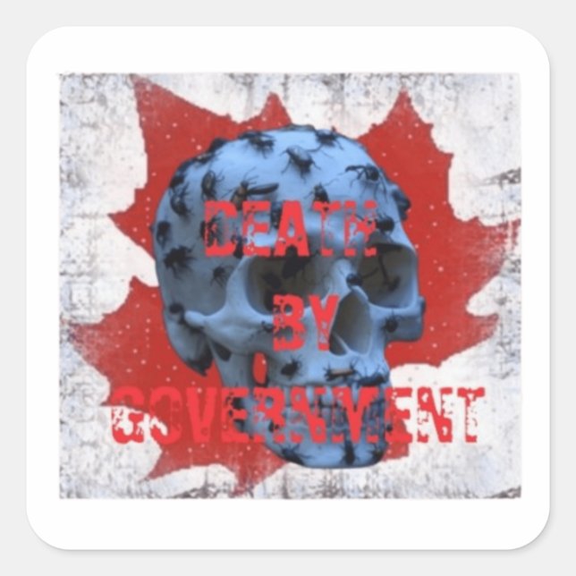 STICKER CARRÉ MORT PAR LE GOUVERNEMENT (Devant)