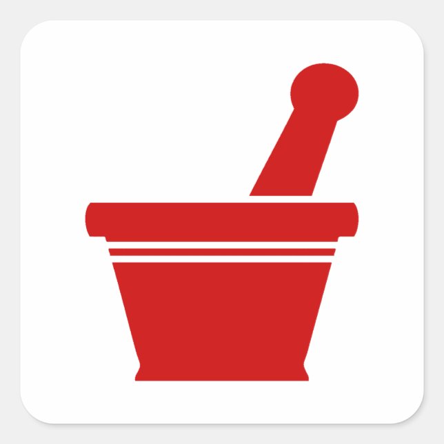 Sticker Carré Mortier et pilon (Devant)