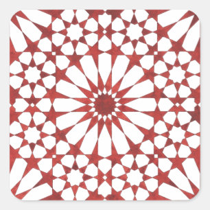 Sticker Carré Mosaïque andalouse rouge ALHAMBRA