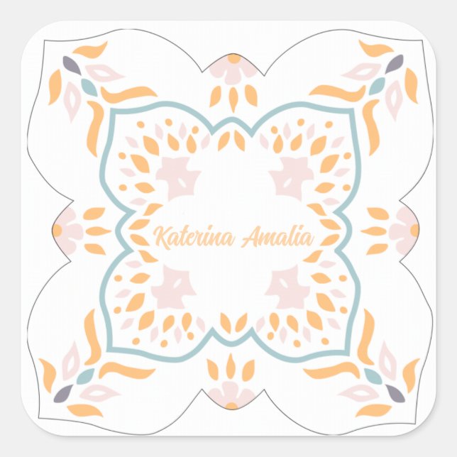 Sticker Carré Mosaïque au bord de la mer (Devant)