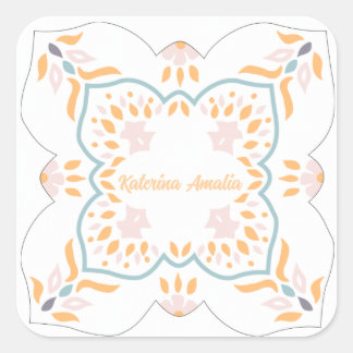 Sticker Carré Mosaïque au bord de la mer