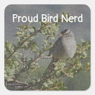 Sticker Carré Mosaïque Bois Animaux Oiseaux Fiers Oiseaux Nerd