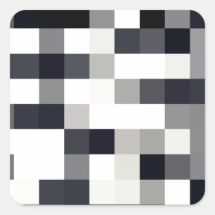 Sticker Carré Mosaïque noire et blanche