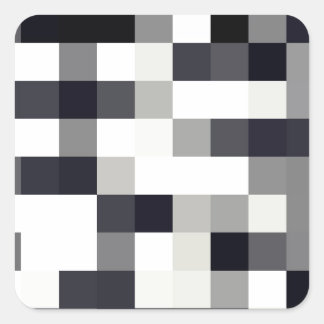 Sticker Carré Mosaïque noire et blanche