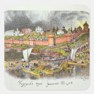 Sticker Carré Moscou Kremlin dans la période du tsar Ivan III