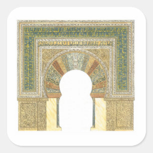 Sticker Carré Mosquée de Cordoue Espagne. Mihrab