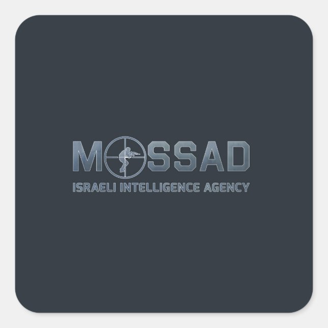 Sticker Carré Mossad - Agence israélienne de renseignement - Por (Devant)