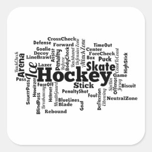 Sticker Carré Mot de hockey sur glace