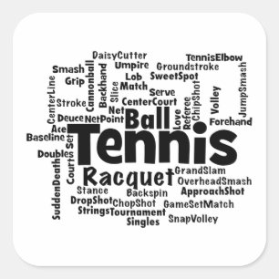 Sticker Carré Mot de tennis Cloud