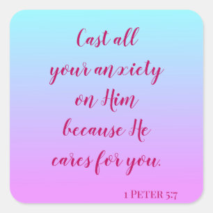 Sticker Carré Mot encourageant pour surmonter l'anxiété