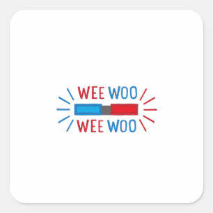 Sticker Carré Moteur d'incendie d'une ambulance de police