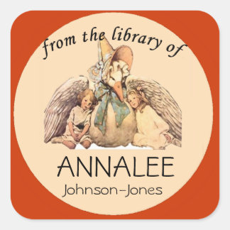 Sticker Carré Mother Goose de la bibliothèque de plaques