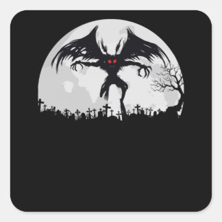 Sticker Carré Mothman Moon Cryptid Point Agréable Cadeau