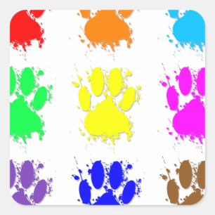 Sticker Carré Motif à mâchoires pour chien d'encre
