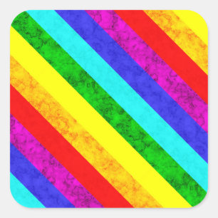 Sticker Carré Motif abstrait arc-en-ciel