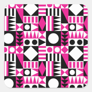 Sticker Carré Motif abstrait moderne du milieu du siècle.
