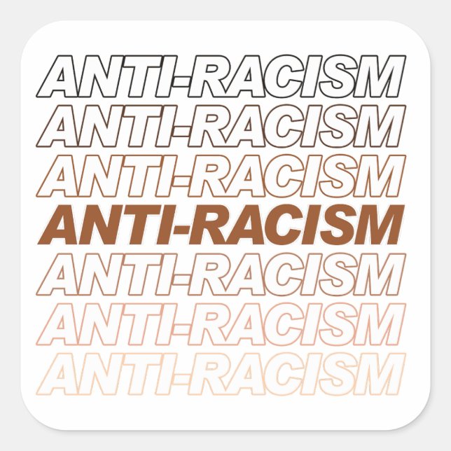 Sticker Carré Motif anti-racisme (Devant)