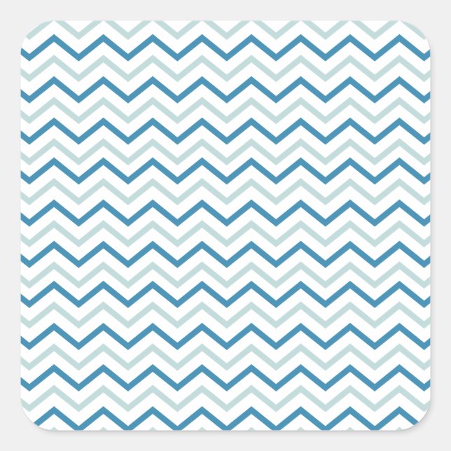 Sticker Carré Motif Aqua Blue Chevron (Devant)