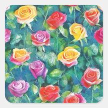 Motif aquarelle de haie de roses riches