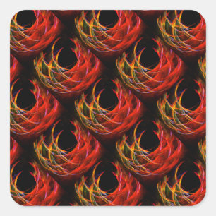 Sticker Carré Motif artistique abstrait élégant bohème moderne m