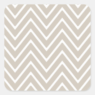 Sticker Carré Motif beige et blanc Chevron 2