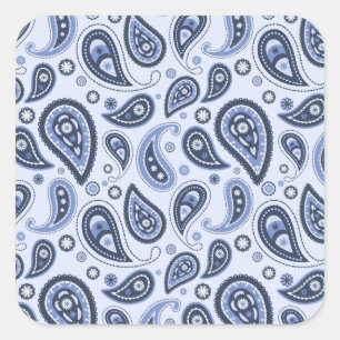 Sticker Carré Motif Blue Paisley