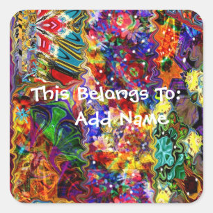 Sticker Carré Motif coloré d'art abstrait
