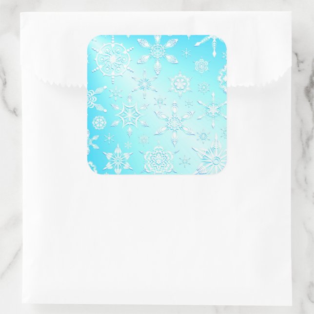 Sticker Carré Motif Crystal Snowflakes (Sac)