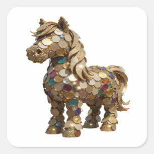 Sticker Carré Motif d'autocollant abstrait argent pelable