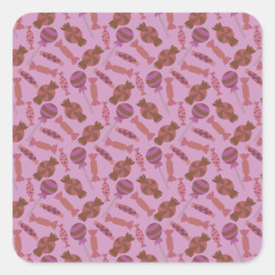 Sticker Carré Motif de bonbons motif Lollies lollipop 34