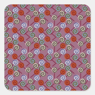 Sticker Carré Motif de bonbons motif Lollies lollipop 49