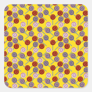 Sticker Carré Motif de bonbons   motif Lollies   lollipop 50