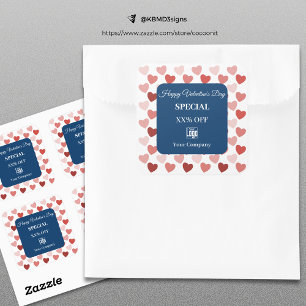 Sticker Carré Motif de coeur spécial de la Saint-Valentin modern