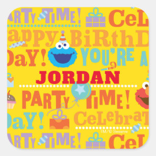 Sticker Carré Motif de fête de Sesame Pals