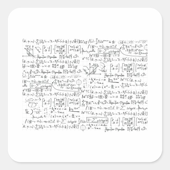 Sticker Carré Motif de formules mathématiques (Devant)