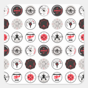 Sticker Carré Motif de garde