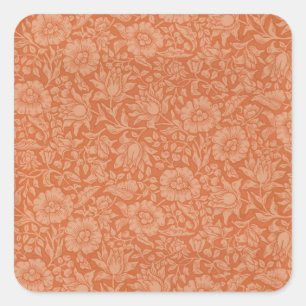 Sticker Carré Motif de Mauve de William Morris : Floral Terracot