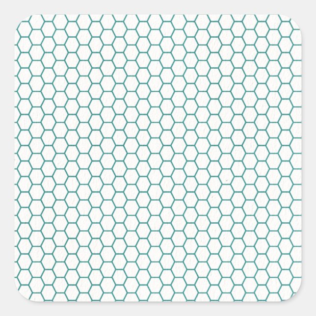 Sticker Carré Motif de peigne de miel bleu (Devant)