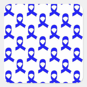 Sticker Carré Motif de ruban bleu