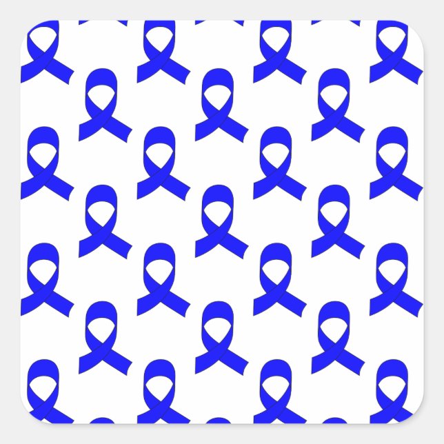 Sticker Carré Motif de ruban bleu (Devant)