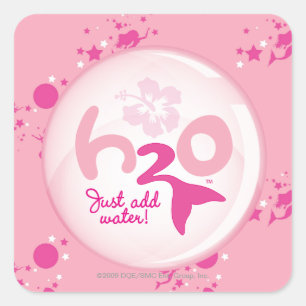Sticker Carré Motif de sirène rose