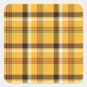 Sticker Carré Motif de texture de tissu jaune noir