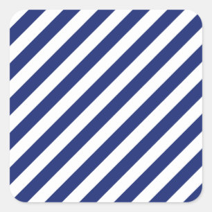 Sticker Carré Motif des rayures diagonales bleu et blanc de la m