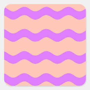 Sticker Carré Motif des vagues rose et violet