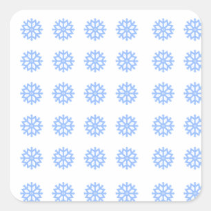 Sticker Carré Motif d'hiver bleu clair Snowflake