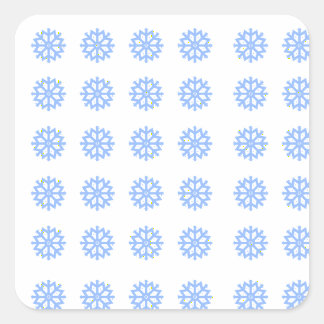 Sticker Carré Motif d'hiver bleu clair Snowflake