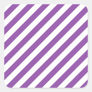 Sticker Carré Motif Diagonal Violet Et Blanc